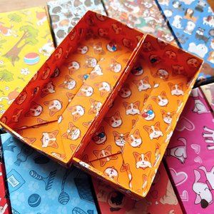 12 Pack Rectangle Paper Boxes w/ Lids | Dogs Patterns | Kids Birthday Party